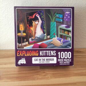 Exploding Kittens Puzzle Car in the Mirror 1000 Pieces Complete w/Poster